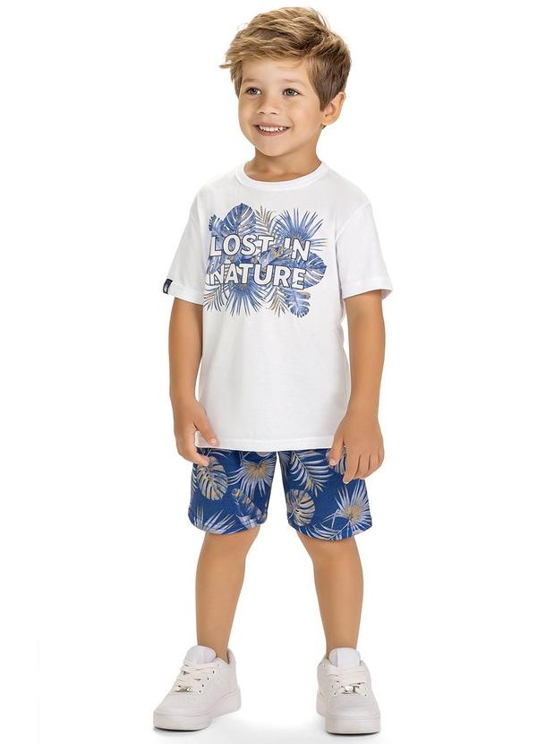 Kyly - Conjunto Infantil Menino Estampado Branco