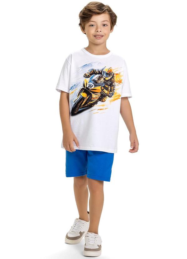Kyly - Conjunto Infantil Menino Estampado Branco