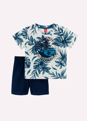 Kyly - Conjunto Infantil Menino Estampado Branco - KYLY