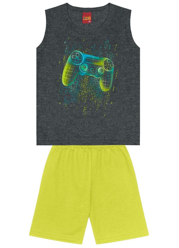 Kyly - Conjunto Infantil Menino Estampado Cinza Escuro
