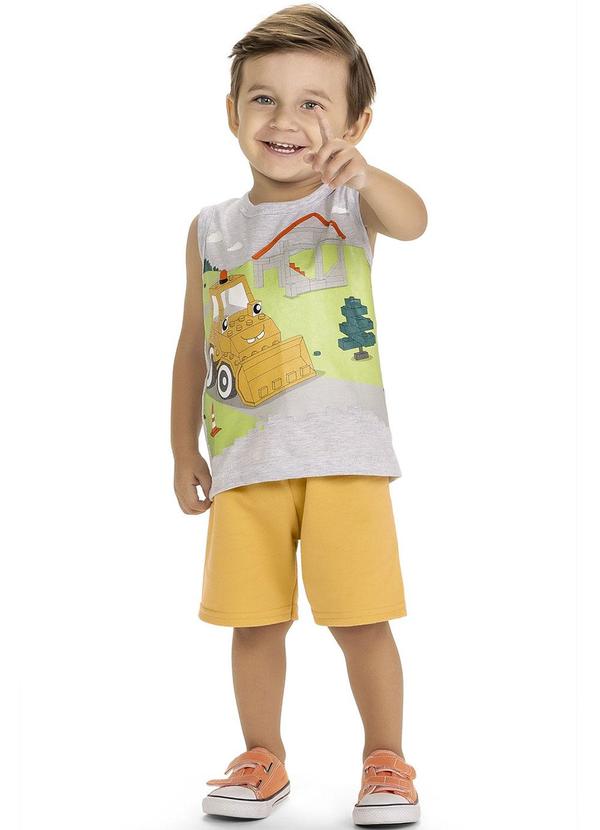 Kyly - Conjunto Infantil Menino Estampado Cinza