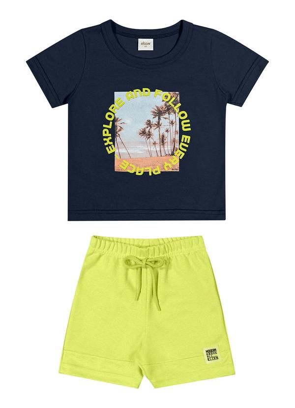 Elian - Conjunto Infantil Menino Estampado Elian Azul