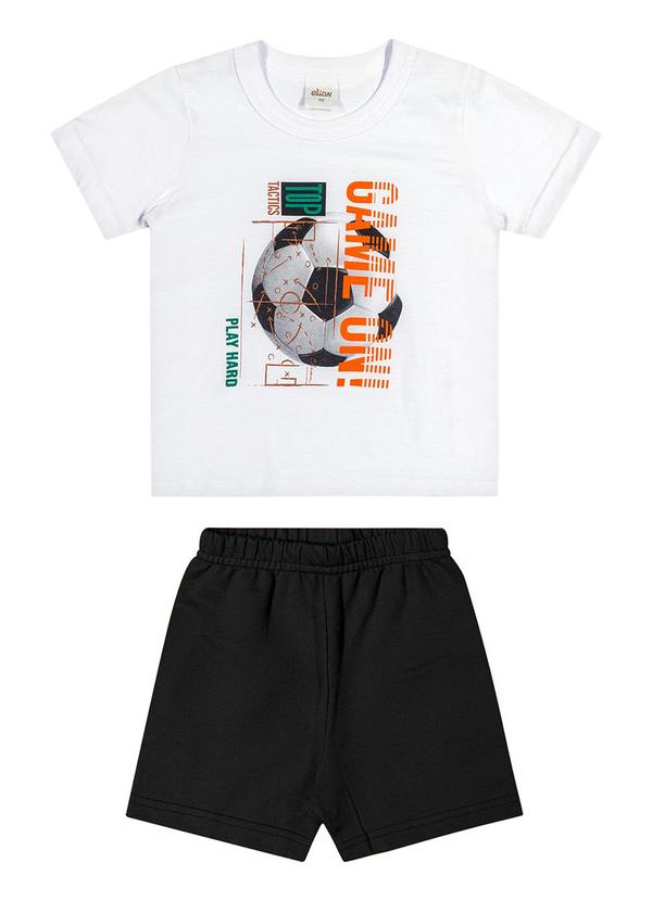 Elian - Conjunto Infantil Menino Estampado Elian Branco