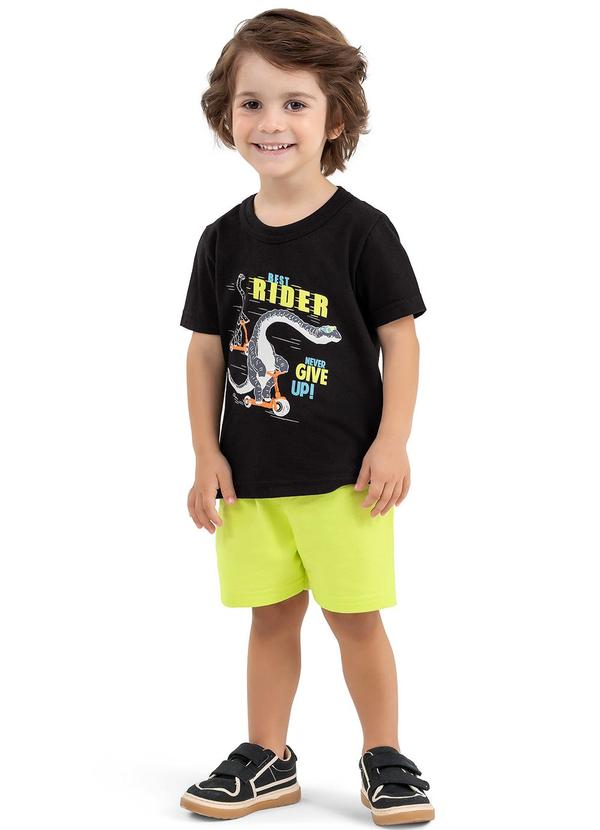 Elian - Conjunto Infantil Menino Estampado Elian Preto
