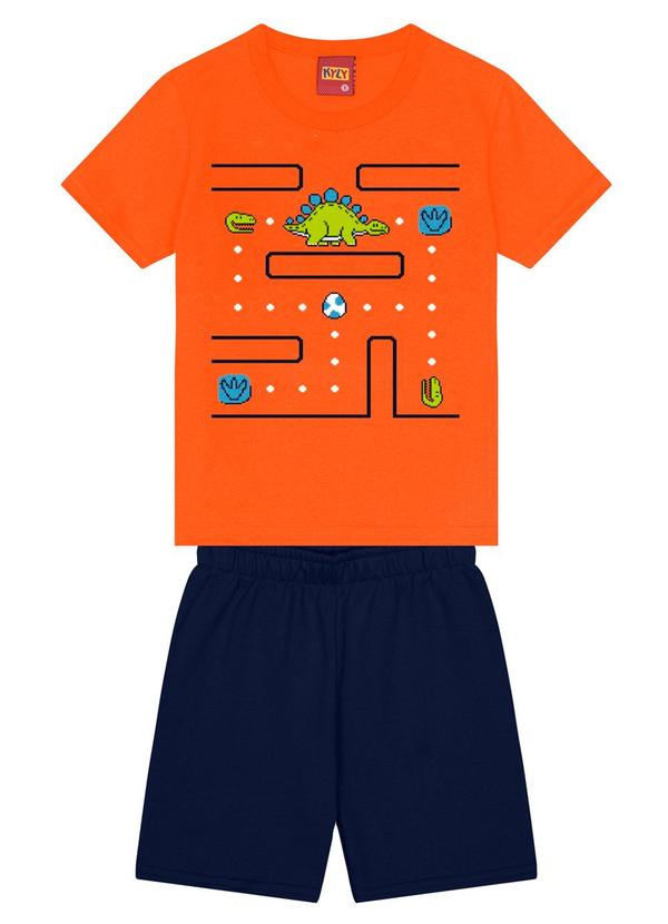 Kyly - Conjunto Infantil Menino Estampado Laranja