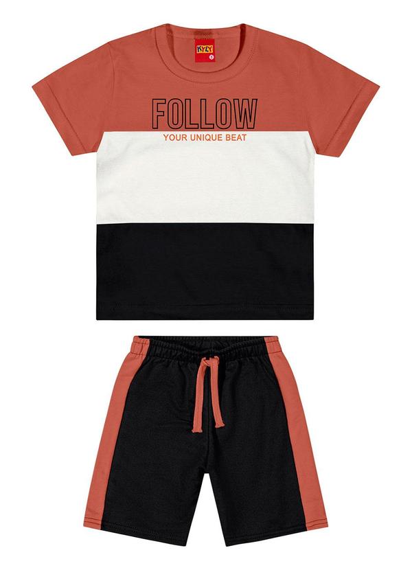 Kyly - Conjunto Infantil Menino Estampado Laranja