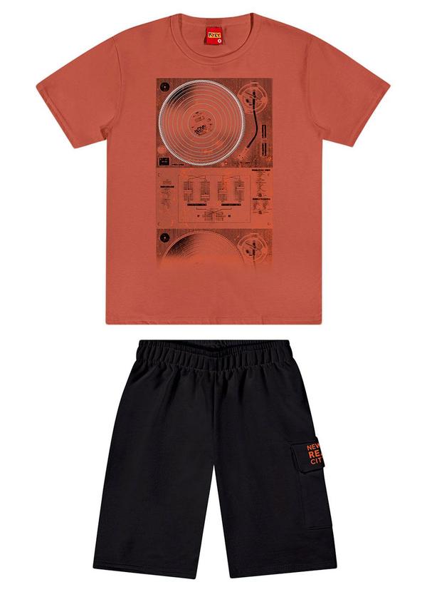 Kyly - Conjunto Infantil Menino Estampado Laranja