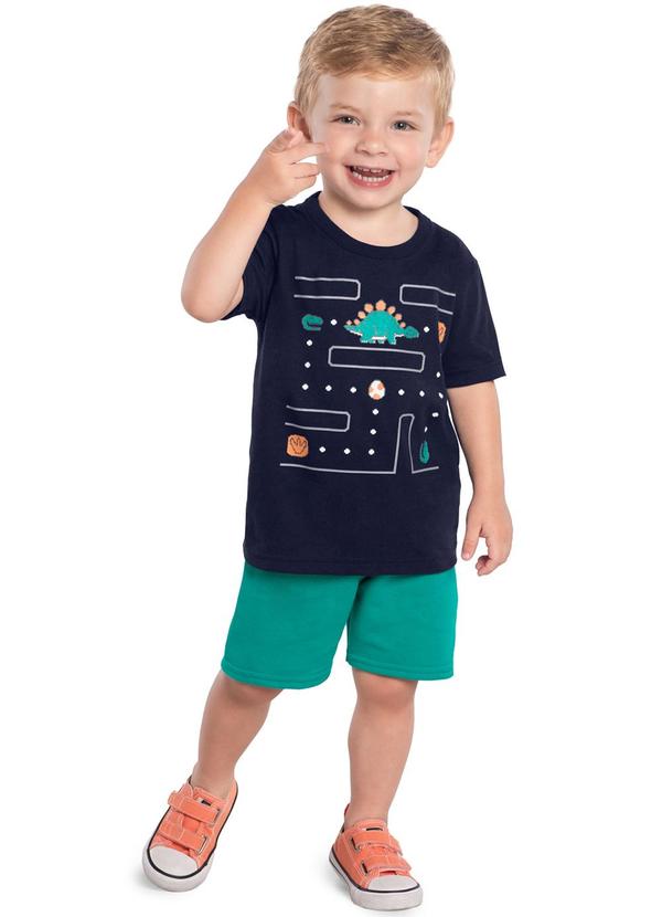 Kyly - Conjunto Infantil Menino Estampado Marinho