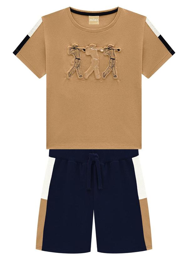 Milon - Conjunto Infantil Menino Estampado Marrom