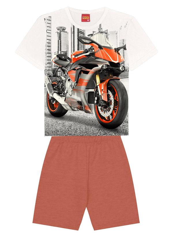 Kyly - Conjunto Infantil Menino Estampado Off White