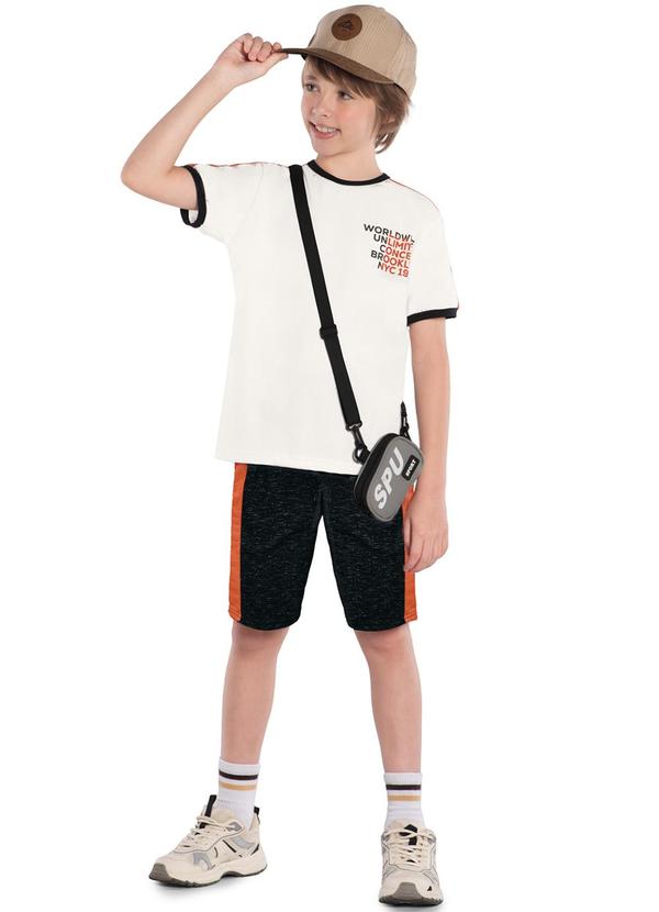 Kyly - Conjunto Infantil Menino Estampado Off White