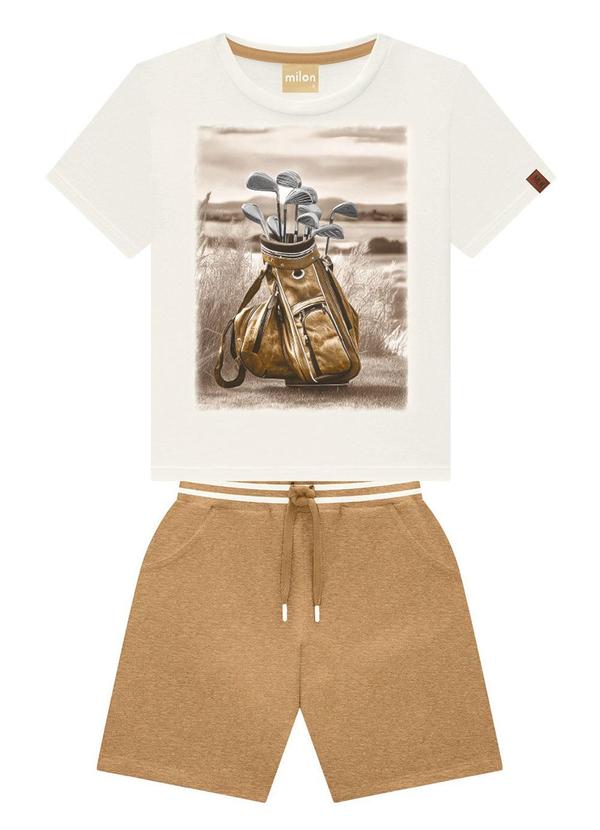 Milon - Conjunto Infantil Menino Estampado Off White