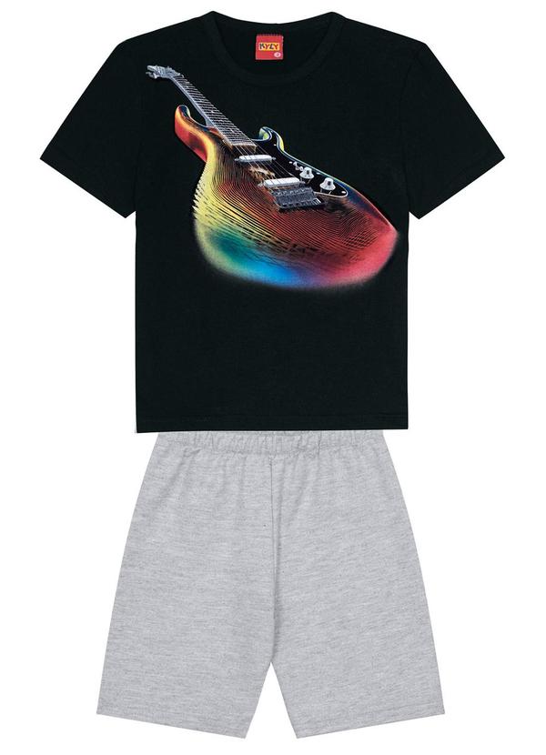 Kyly - Conjunto Infantil Menino Estampado Preto