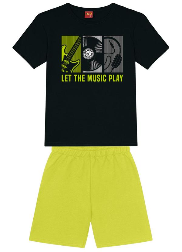 Kyly - Conjunto Infantil Menino Estampado Preto
