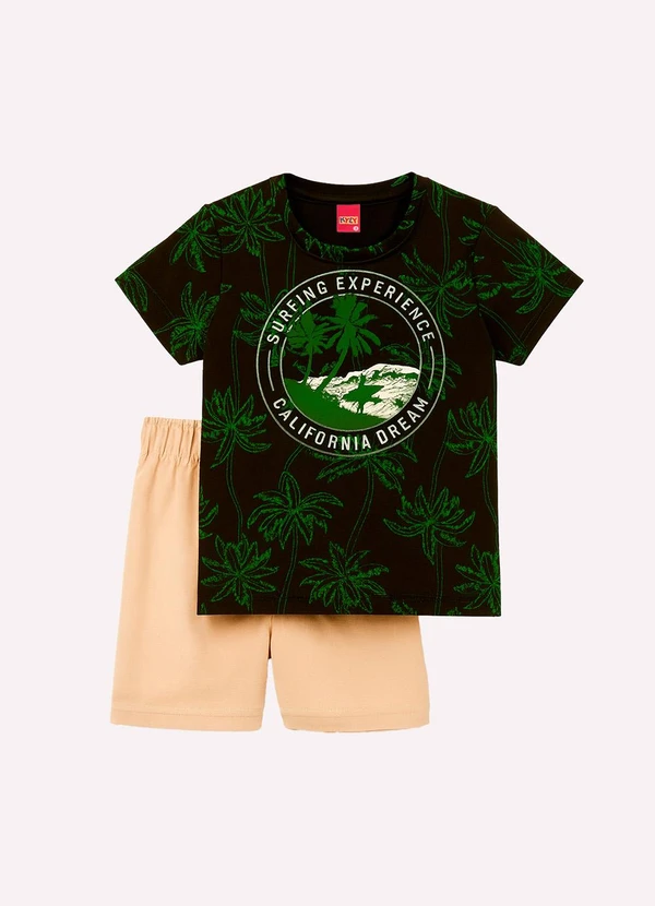 Kyly - Conjunto Infantil Menino Estampado Preto