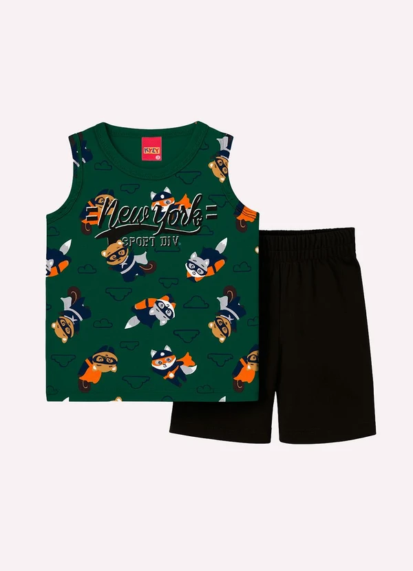 Kyly - Conjunto Infantil Menino Estampado Verde