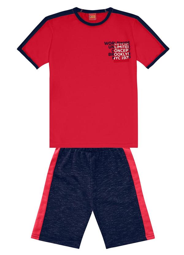 Kyly - Conjunto Infantil Menino Estampado Vermelho