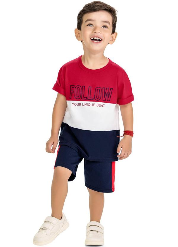 Kyly - Conjunto Infantil Menino Estampado Vermelho