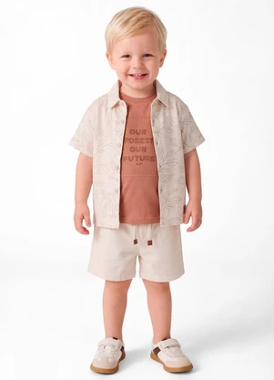 Colorittá - Conjunto Infantil Menino Folhagem Bege - COLORITTÁ