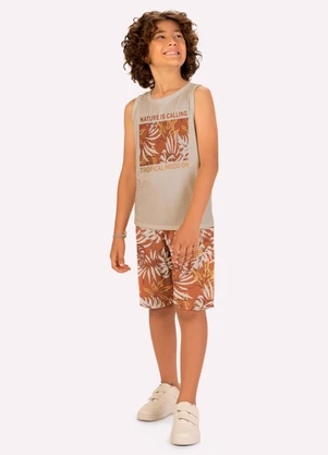 Kyly - Conjunto Infantil Menino Folhagem Bege - KYLY