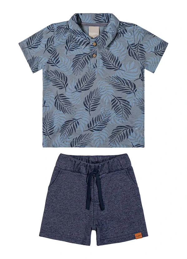 Colorittá - Conjunto Infantil Menino Folhagem Colorittá Azul