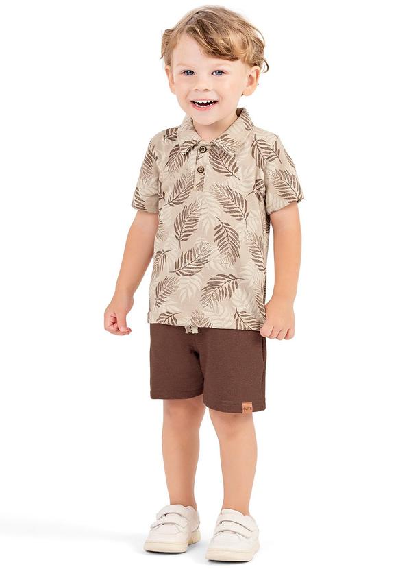 Colorittá - Conjunto Infantil Menino Folhagem Colorittá Bege