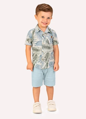 Milon - Conjunto Infantil Menino Folhagem Azul - MILON