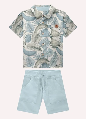 Milon - Conjunto Infantil Menino Folhagem Azul - MILON