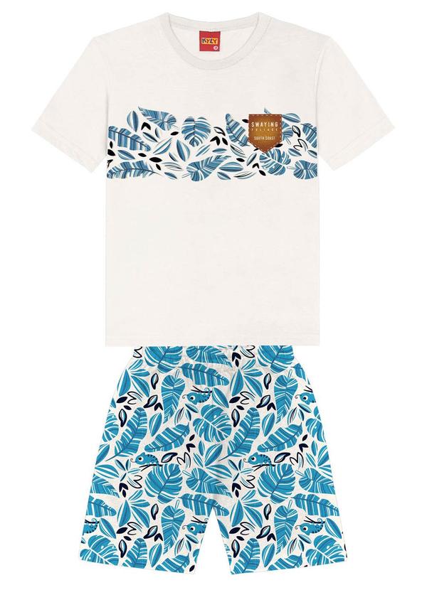 Kyly - Conjunto Infantil Menino Folhagens Off White