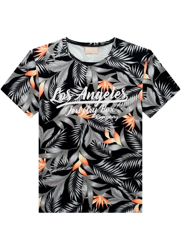 Milon - Conjunto Infantil Menino Folhas Preto 2