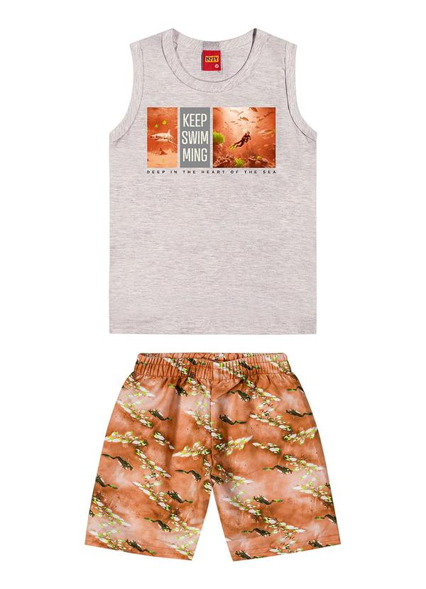 Kyly - Conjunto Infantil Menino Fundo do Mar Cinza