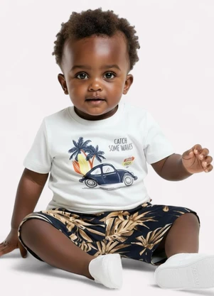 Kyly - Conjunto Infantil Menino Fusca Off White - KYLY