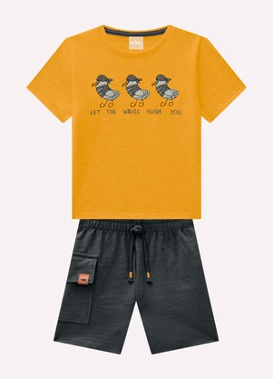 Milon - Conjunto Infantil Menino Gaivotas Amarelo - MILON