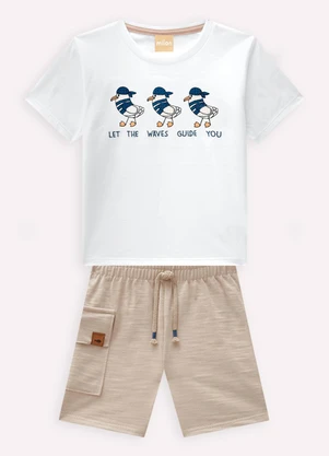Milon - Conjunto Infantil Menino Gaivotas Branco - MILON