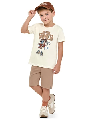 Elian - Conjunto Infantil Menino Gamer Bege - ELIAN