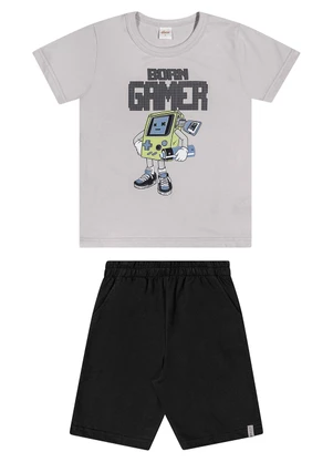 Elian - Conjunto Infantil Menino Gamer Cinza - ELIAN