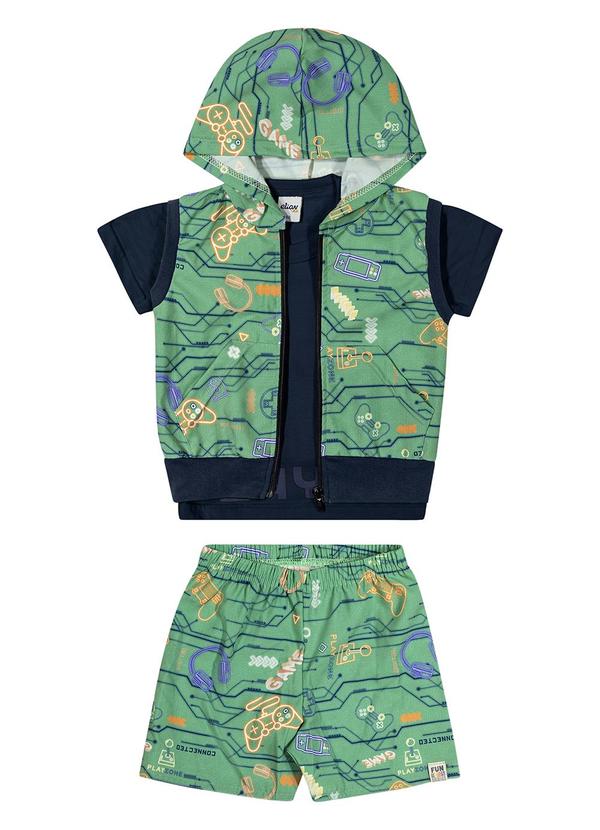 Elian - Conjunto Infantil Menino Gamer Elian Azul