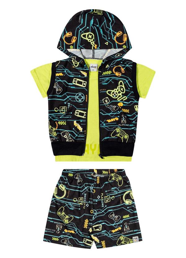Elian - Conjunto Infantil Menino Gamer Elian Verde