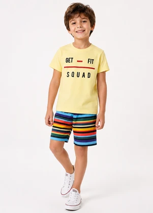 Rosa Azul - Conjunto Infantil Menino Get Fit Verão Amarelo - ROSA AZUL