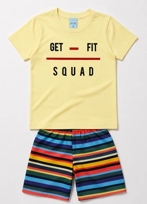 Rosa Azul - Conjunto Infantil Menino Get Fit Verão Amarelo - ROSA AZUL