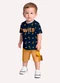 Kyly - Conjunto Infantil Menino Girafa Bege - variação: Azul Marinho