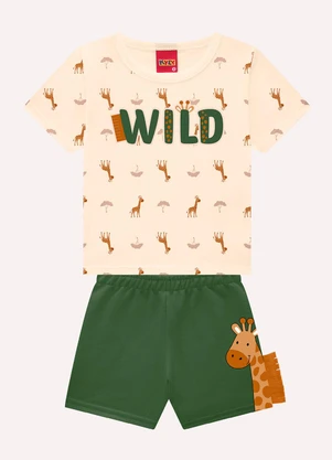Kyly - Conjunto Infantil Menino Girafa Bege - KYLY