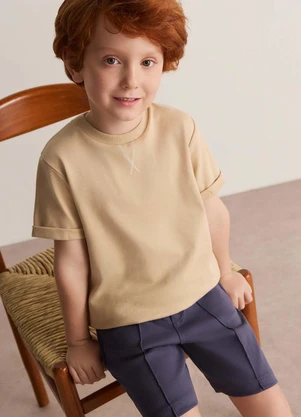 Colorittá - Conjunto Infantil Menino Gola Bordada Bege - COLORITTÁ