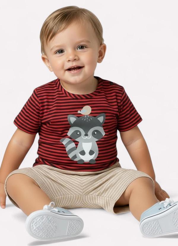 Kyly - Conjunto Infantil Menino Guaxinim Vermelho 1