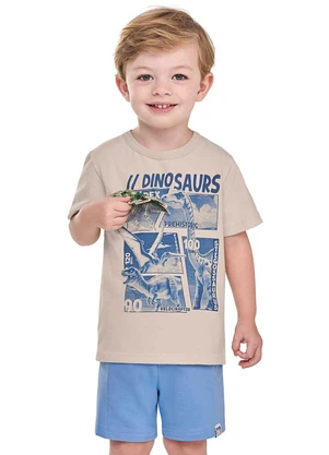 Elian - Conjunto Infantil Menino Interativo Dino Bege - ELIAN