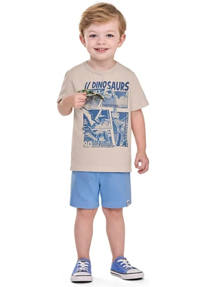 Elian - Conjunto Infantil Menino Interativo Dino Bege - ELIAN