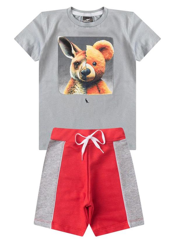 Rosa Azul - Conjunto Infantil Menino Kangubear Kangulu Cinza