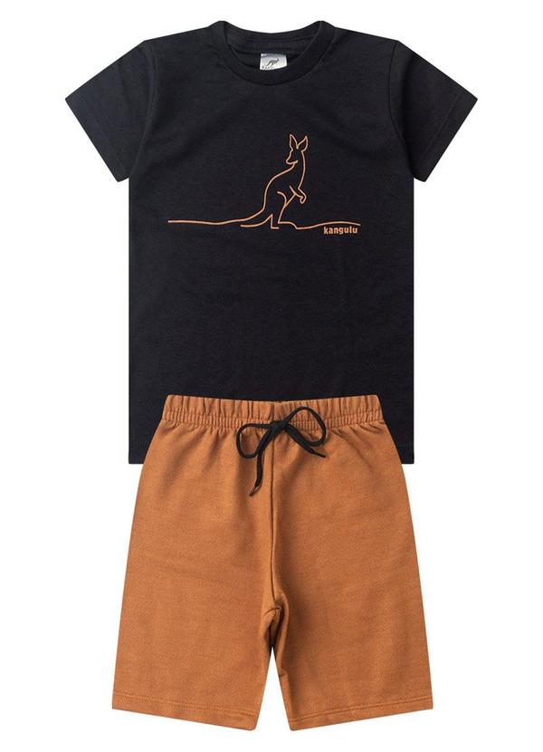 Rosa Azul - Conjunto Infantil Menino Kangulu Preto