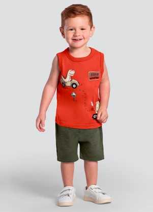 Brandili - Conjunto Infantil Menino Laranja - BRANDILI