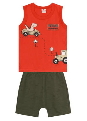 Brandili - Conjunto Infantil Menino Laranja - BRANDILI